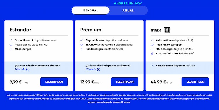 Planes y precios de Max HBO 2024