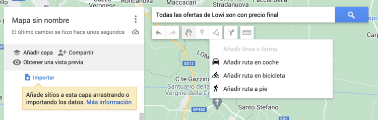 Añade rutas en Google Maps