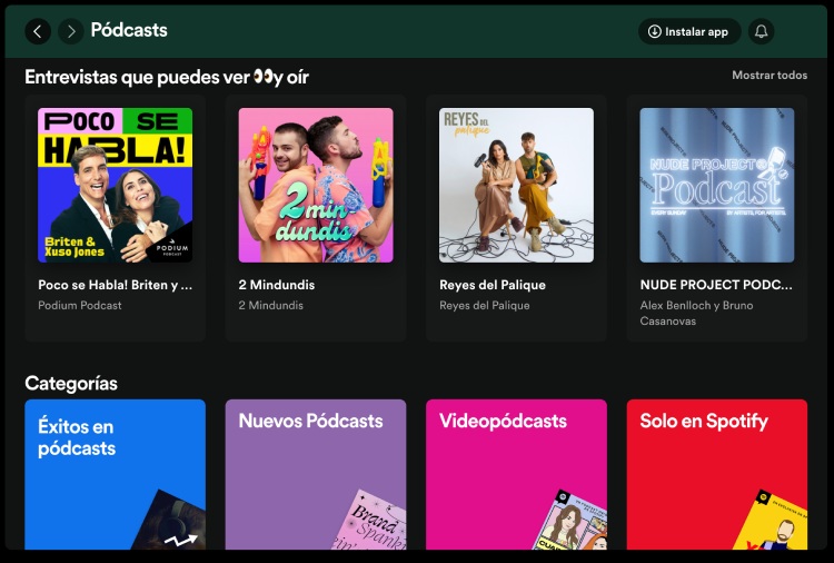 Escuchar podcasts en Spotify