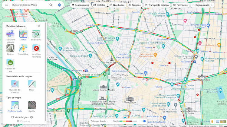 Ventajas de Google Maps: imagen de su interfaz