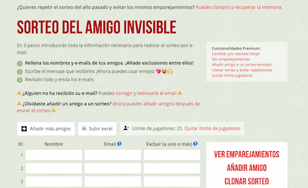 Cómo usar la web Amigo Invisible Online