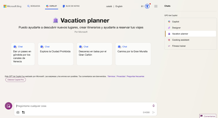 Miscrosoft Vacation Planner