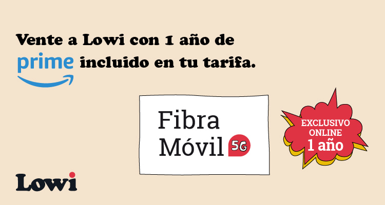 Fibra Movil y TV con Prime en Lowi