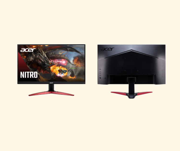 Imagen del Acer Nitro KG241Y Sbiip por delante y por detrás