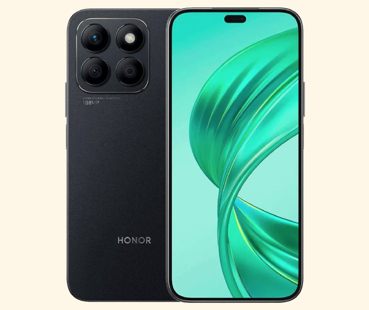 Móvil Honor X8B, foto del teléfono por delante y detrás