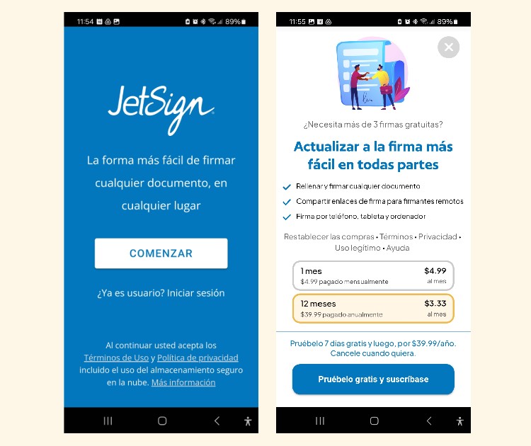 JetSign, app para firmar documentos en el móvil