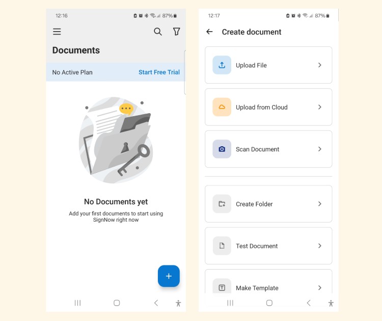 sigNow, firmar documentos en el movil